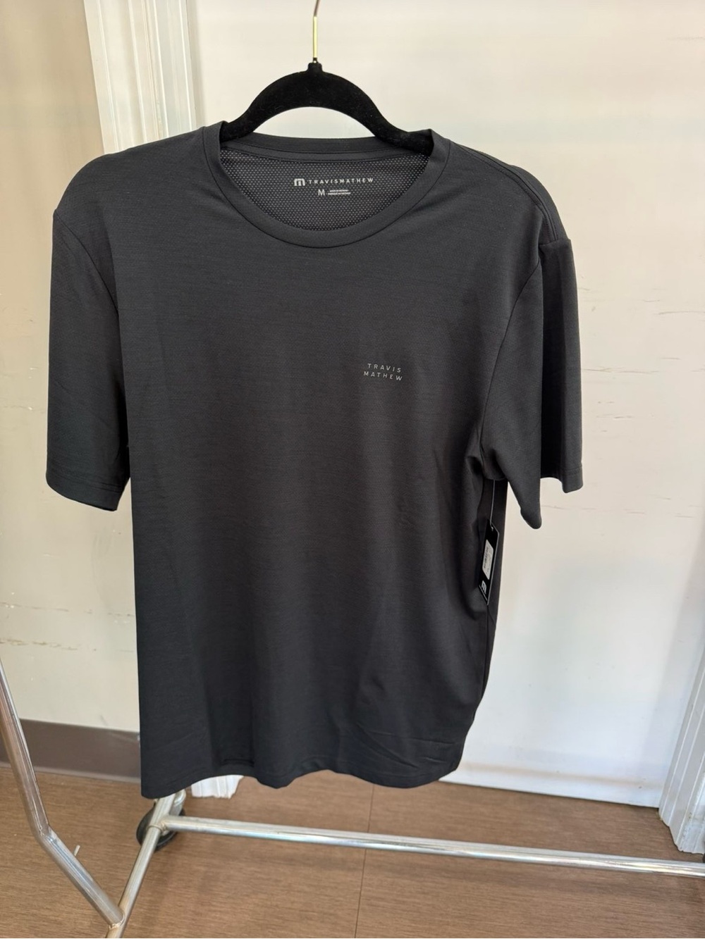 Travis Mathew Short Sleeve Athletic Crew Tee in Charcoal Gray